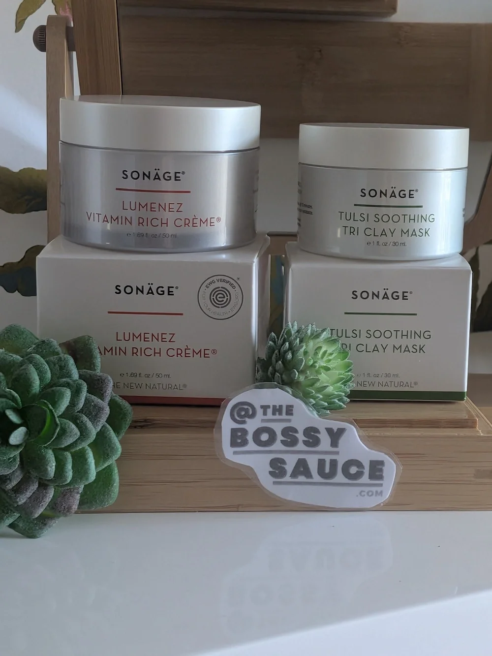 Sonage Lumenez Vitamin Rich Creme + Tulsi Tri Clay Mask Duo NWT